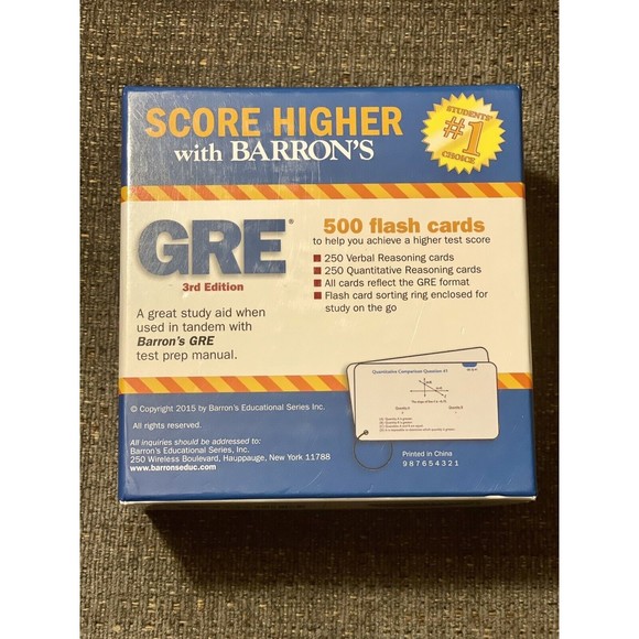 Barron’s GRE 3rd Edition GRE Cards Boxed Set New Open Box Study Guide College - Picture 4 of 5